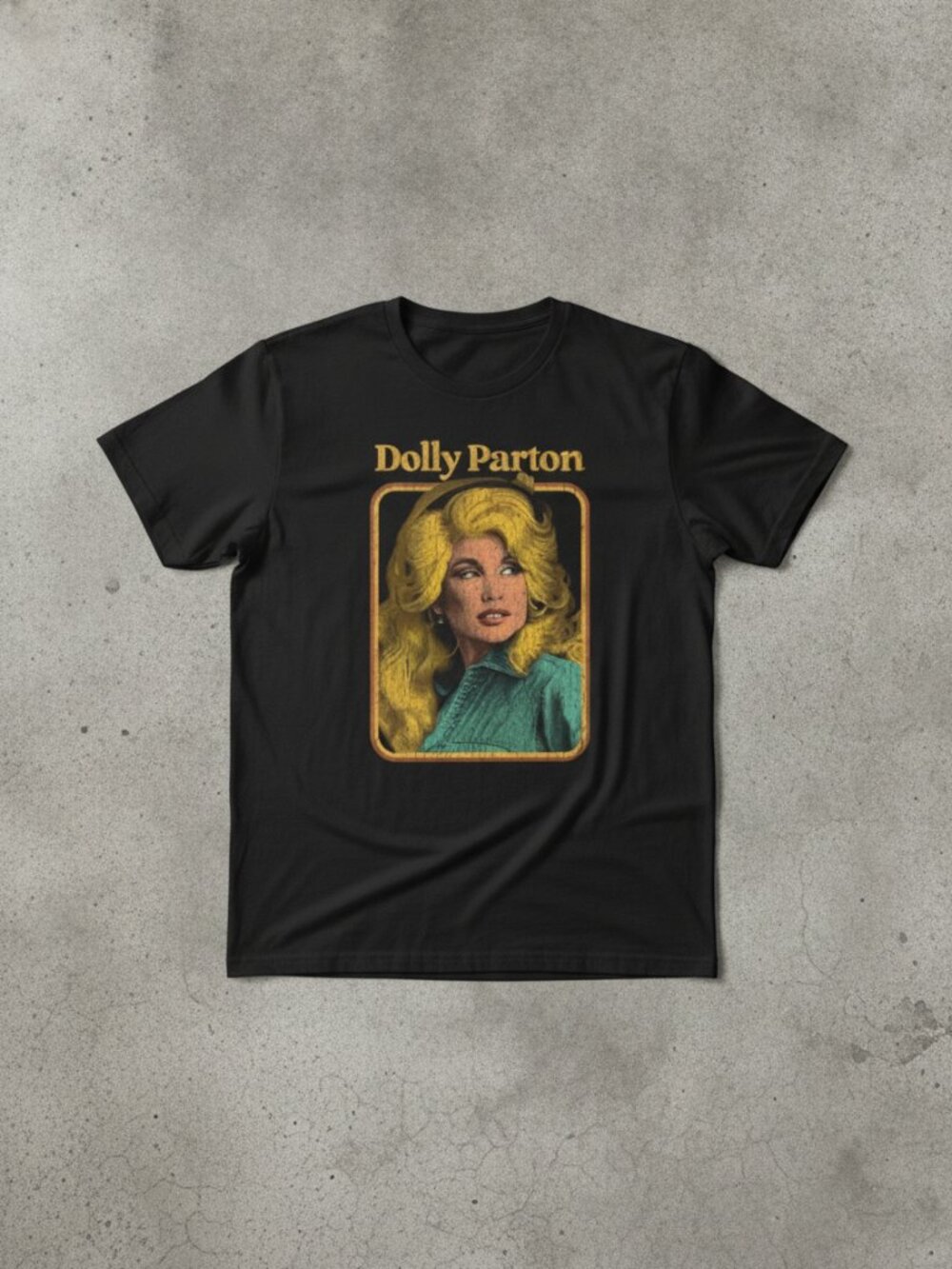 Dolly Parton Vintage Portrait Graphic T-Shirt Black Country Music Fan Tee